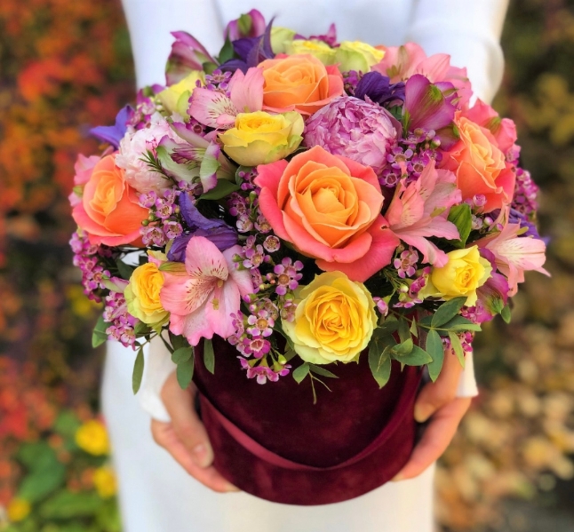 Mixed Flower Hatbox